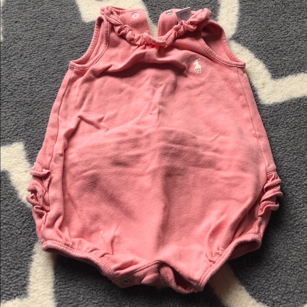Sleeveless romper with ruffle detail
